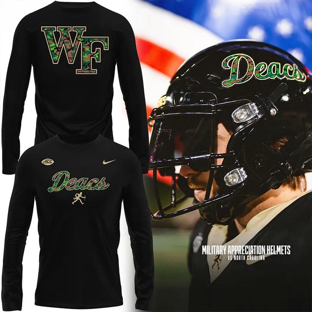 Wake Forest Demon Deacons Football Salute To Service 2025 Long Sleeve Shirt Deacons Merch Best Gift For Football Fans