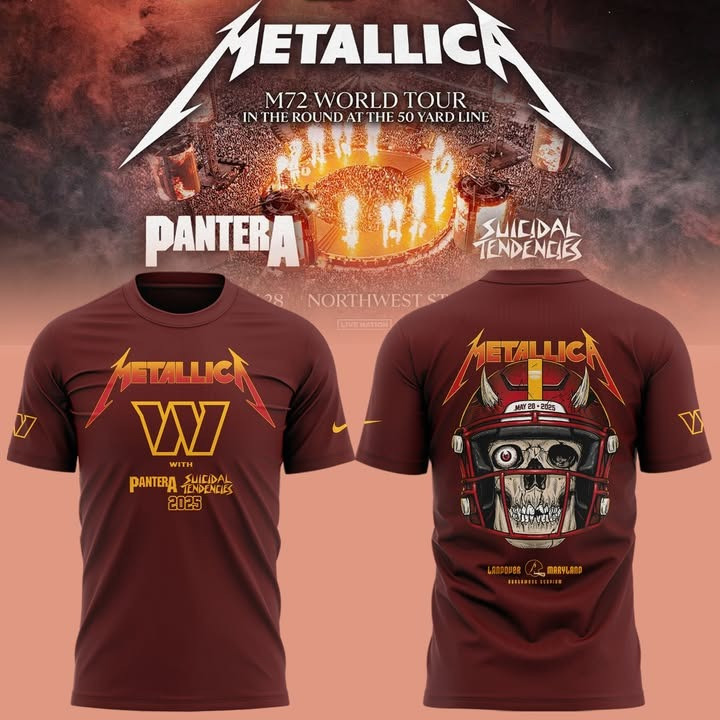 Washington Commanders Metallica 2025 M72 World Tour Shirt With Pantera Fan Gift