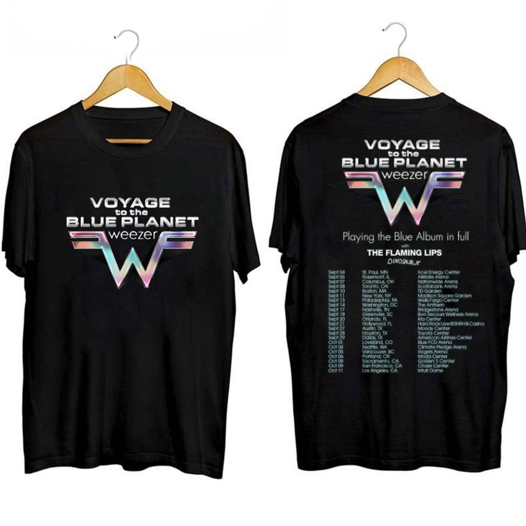 Weezer Tour 2024 Voyage To The Blue Shirt Weezer Merch For Rock Lovers