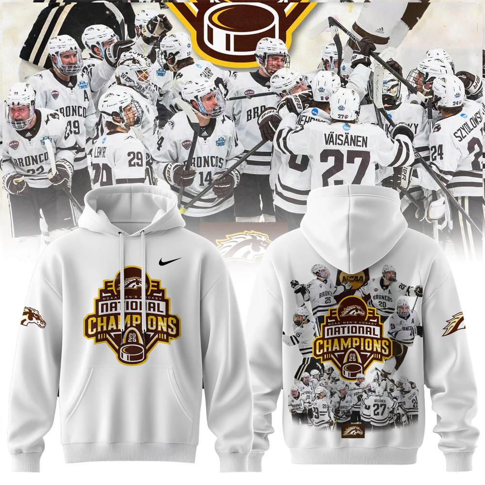 Western Michigan Broncos Men's Ice Hockey National Champions 2025 Hoodie Fans Gifts