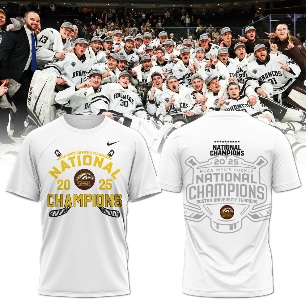 Western Michigan Broncos National Champions 2025 Shirt WMU Hockey Fan Gear Best Gift For Hockey Fans