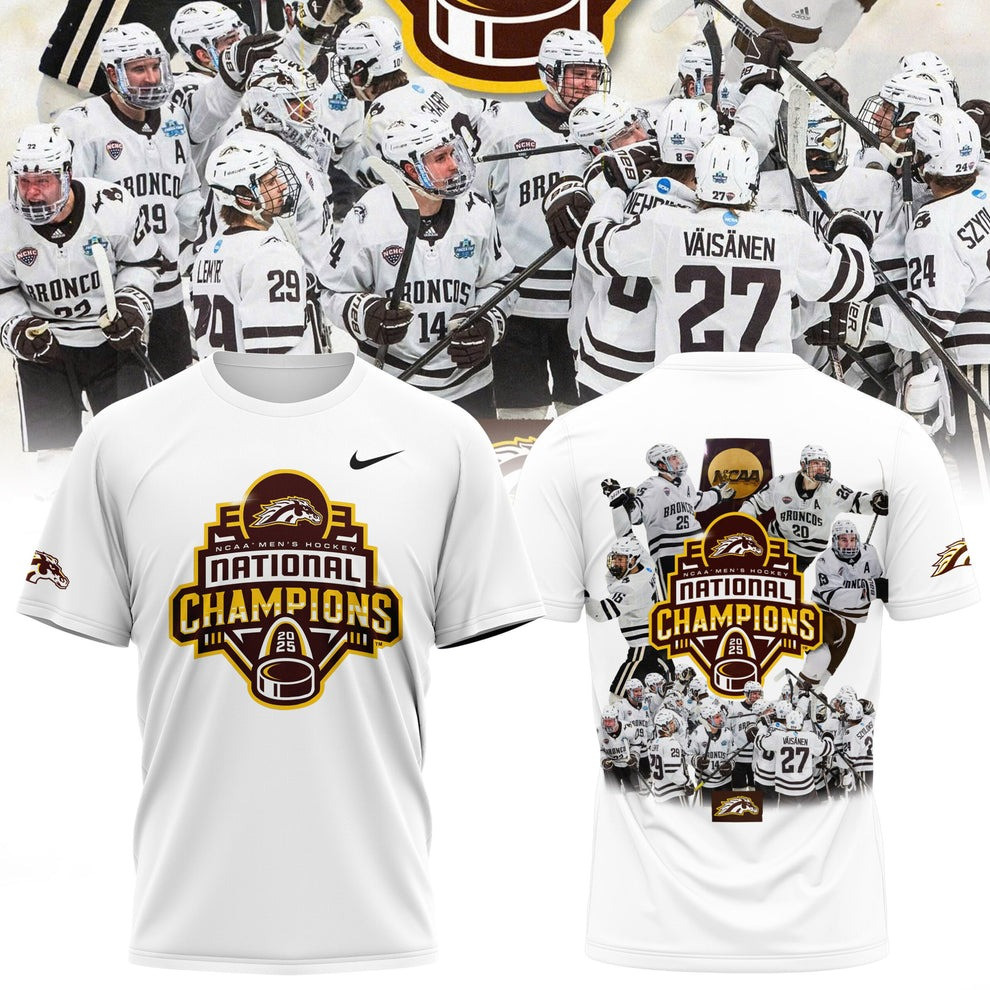 Western Michigan Broncos National Champions 2025 T-Shirt WMU Hockey Best Gift For Hockey Fans blank