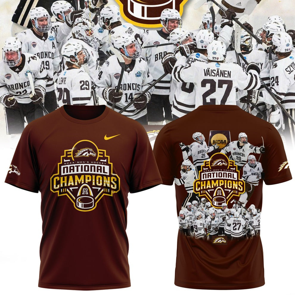 Western Michigan Broncos National Champions 2025 T-Shirt WMU Hockey Fan Gear Gift Shop