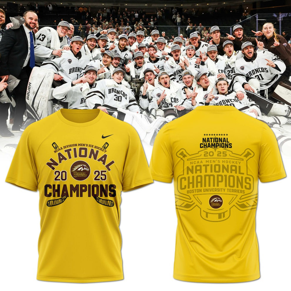 Western Michigan Broncos National Champions 2025 T-Shirt WMU Hockey Fan Gifts For Bro