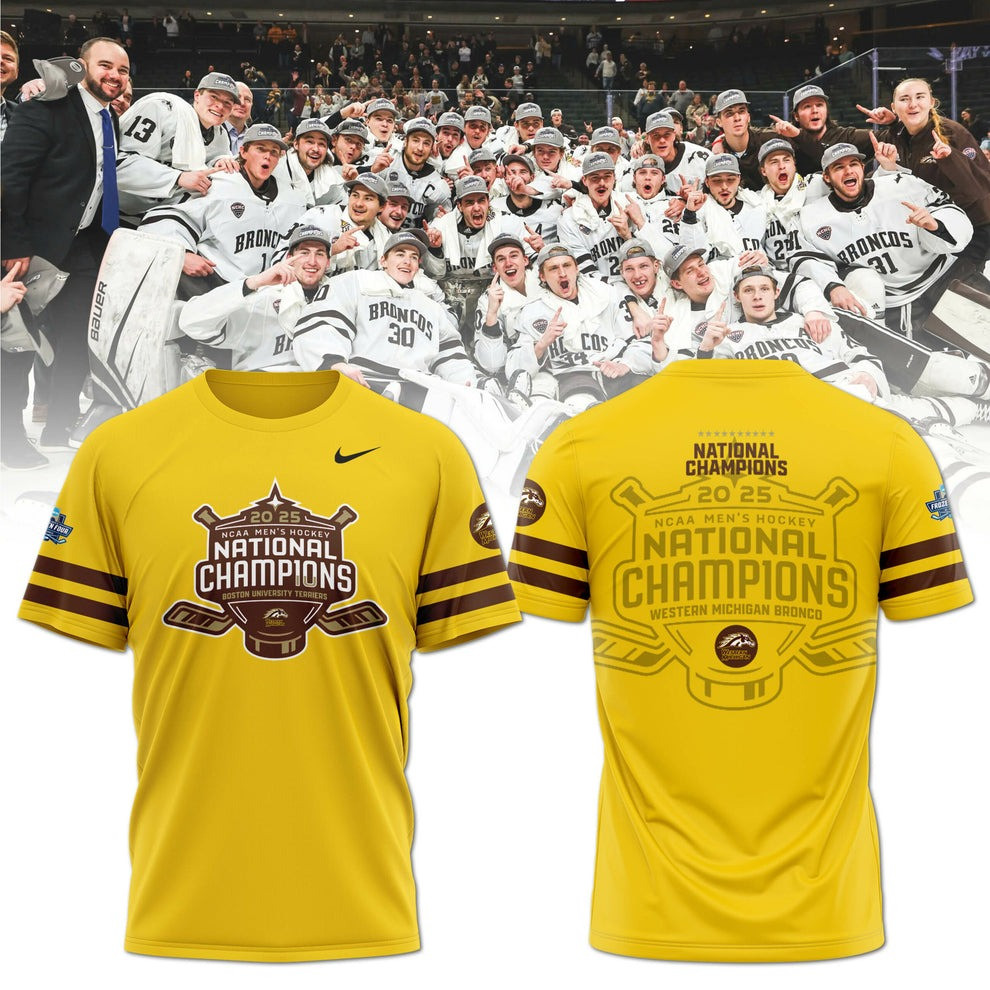 Western Michigan Broncos National Champions 2025 T-Shirt WMU Hockey Gear Apparel Best Gift For Hockey Fans