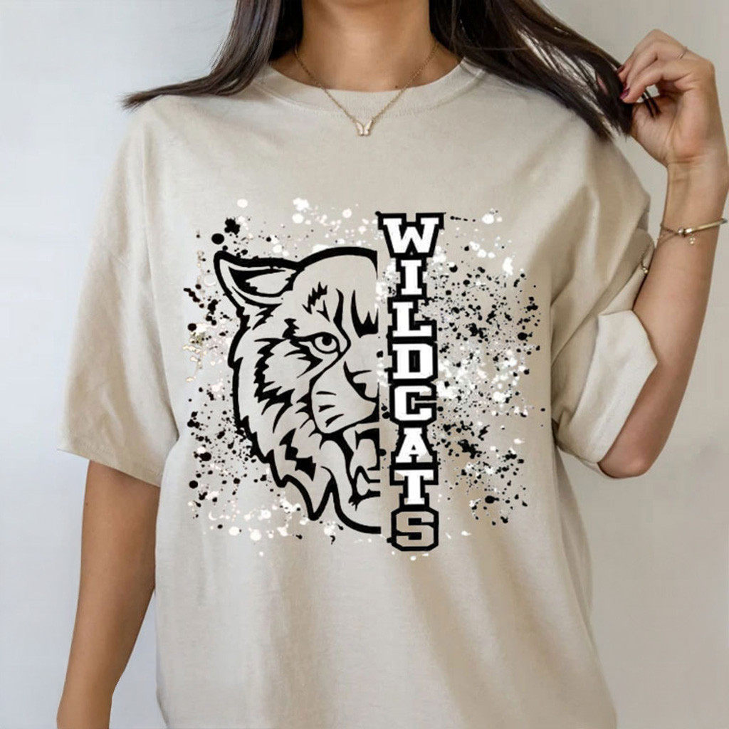 Wildcat Logo Mascot School Spirit Shirt Game Day T-Shirt For Sister