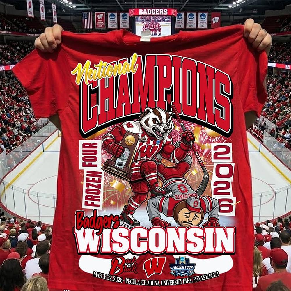 Wisconsin Badgers Ice Hockey 2026 NCAA National Champions T-Shirt