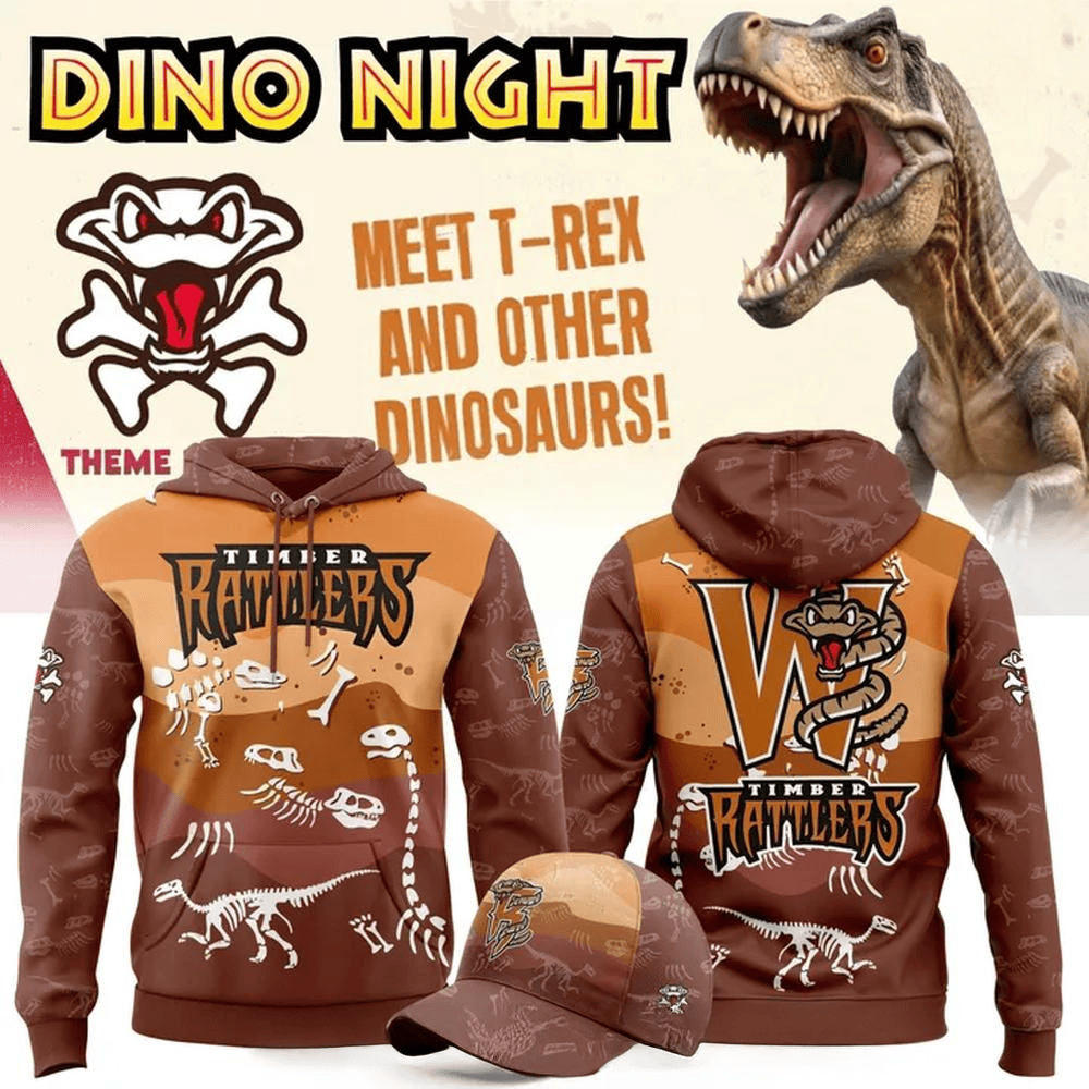 Wisconsin Timber Rattlers x Dino Night 2025 Special Hoodie Gifts For Father's Day From Son