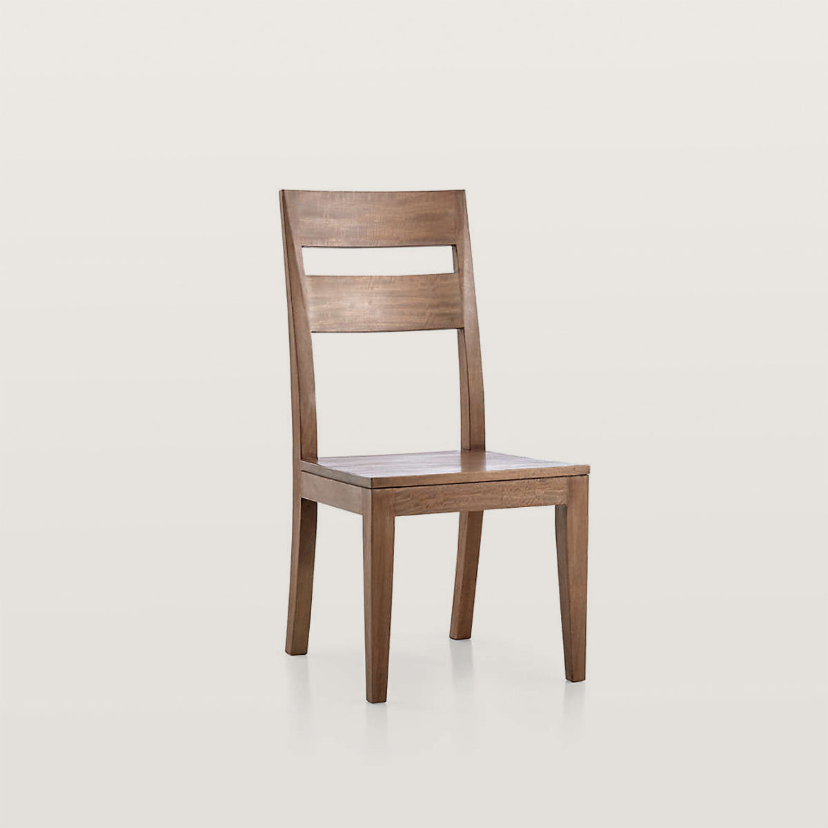 Wooden Solid Color Chair with Backrest And No Armrests