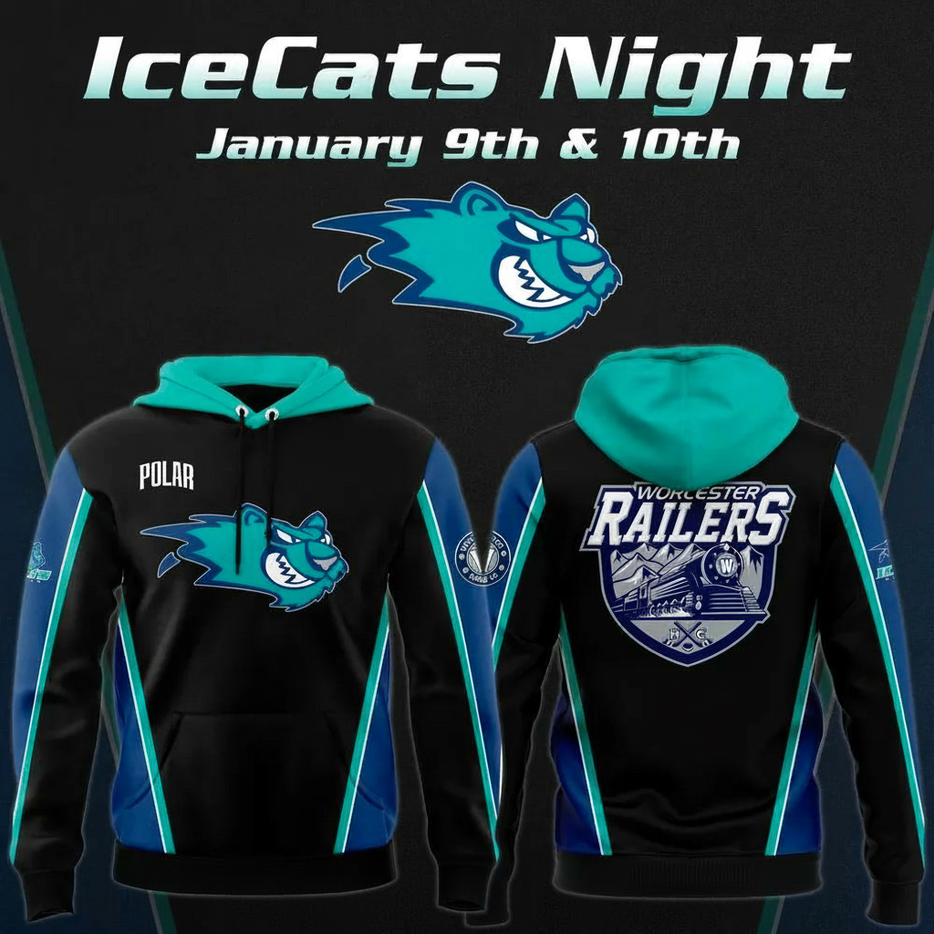 Worcester Railers IceCats Night Hoodie Railers Apparel Unique Gift For Hockey Lovers