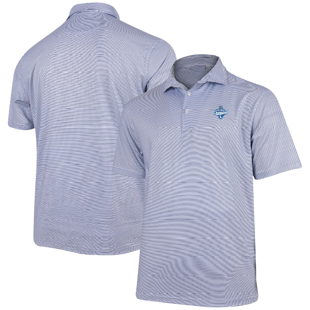 World Series Merch 2025 Los Angeles Dodgers World Series Champions Owners Stripe Polo Shirt