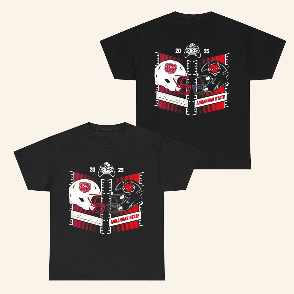 Xbox Bowl 2025 Missouri State Vs Arkansas State Head To Head T-Shirt For Football Lovers