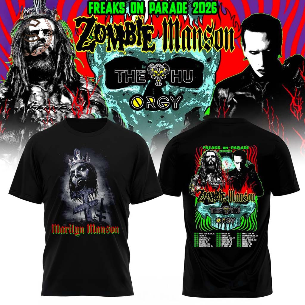 Zombie x Manson Freaks On Parade 2026 Tour T-Shirt Fan Merch For Music Lovers