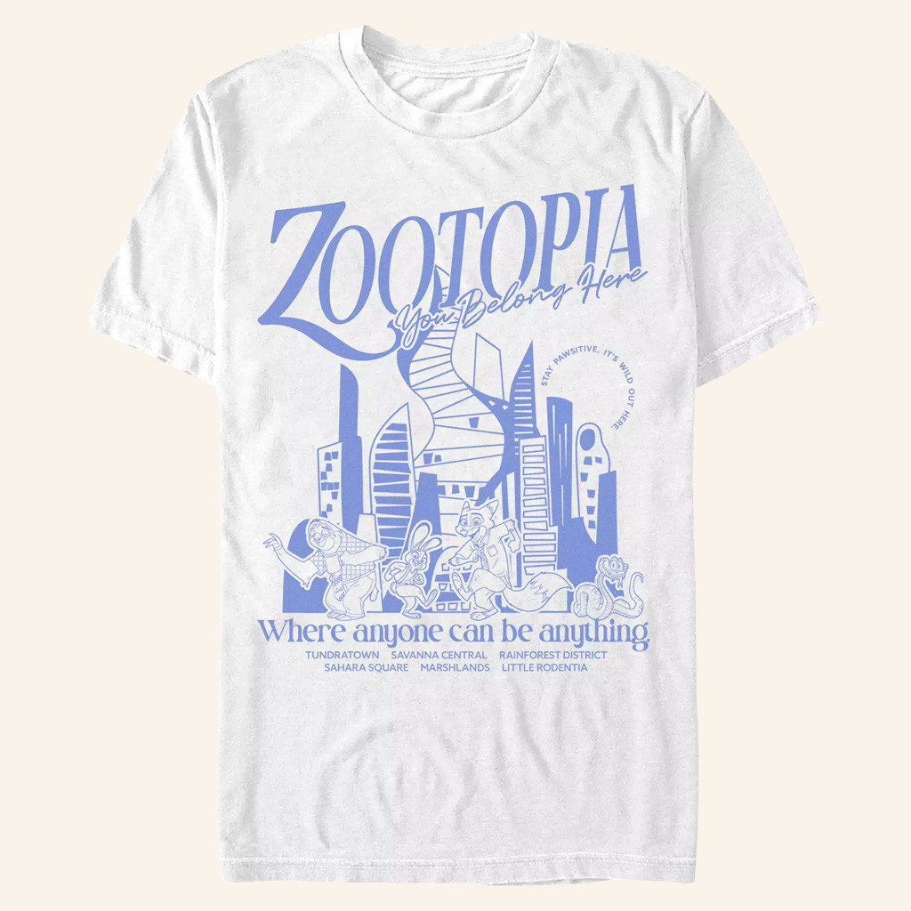 Zootopia Merch Travel Poster T-Shirt You Belong Here Shirt For Daughters